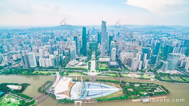 广州海心沙俯拍珠江新城建筑群延时固定延时摄影
